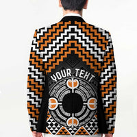 Personalised Aotearoa Niho Taniwha Motif Blazer Gold Style - Polynesian Pride