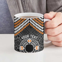 Personalised Aotearoa Niho Taniwha Motif Ceramic Mug Gold Style - Polynesian Pride