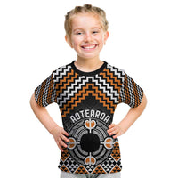 Personalised Aotearoa Niho Taniwha Motif Kid T Shirt Gold Style LT9 Gold - Polynesian Pride
