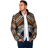 Personalised Aotearoa Niho Taniwha Motif Padded Jacket Gold Style - Polynesian Pride