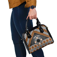 Personalised Aotearoa Niho Taniwha Motif Shoulder Handbag Gold Style