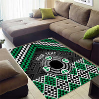 Personalised Aotearoa Niho Taniwha Motif Area Rug Green Style