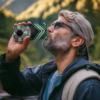 Personalised Aotearoa Niho Taniwha Motif 4 in 1 Can Cooler Tumbler Green Style