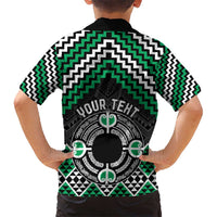 Personalised Aotearoa Niho Taniwha Motif Hawaiian Shirt Green Style