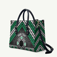 Personalised Aotearoa Niho Taniwha Motif Leather Bag Green Style LT9 Green - Polynesian Pride