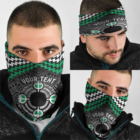 Personalised Aotearoa Niho Taniwha Motif Neck Gaiter Green Style - Polynesian Pride