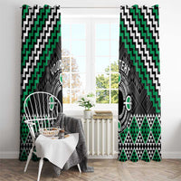 Personalised Aotearoa Niho Taniwha Motif Window Curtain Green Style