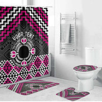 Personalised Aotearoa Niho Taniwha Motif Bathroom Set Pink Style LT9 Bathroom Set (4 pcs) Pink - Polynesian Pride