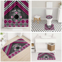 Personalised Aotearoa Niho Taniwha Motif Bathroom Set Pink Style LT9 - Polynesian Pride