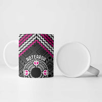 Personalised Aotearoa Niho Taniwha Motif Ceramic Mug Pink Style - Polynesian Pride