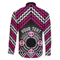 Personalised Aotearoa Niho Taniwha Motif Family Matching Mermaid Dress and Hawaiian Shirt Pink Style