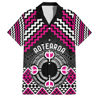 Personalised Aotearoa Niho Taniwha Motif Hawaiian Shirt Pink Style