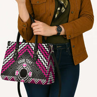 Personalised Aotearoa Niho Taniwha Motif Leather Bag Pink Style LT9 - Polynesian Pride