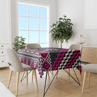 Personalised Aotearoa Niho Taniwha Motif Tablecloth Pink Style