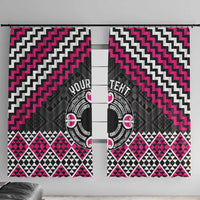 Personalised Aotearoa Niho Taniwha Motif Window Curtain Pink Style