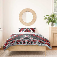 Personalised Aotearoa Niho Taniwha Motif Bedding Set Red Style