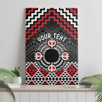 Personalised Aotearoa Niho Taniwha Motif Canvas Wall Art Red Style