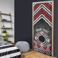 Personalised Aotearoa Niho Taniwha Motif Door Cover Red Style - Polynesian Pride