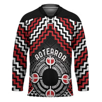 Personalised Aotearoa Niho Taniwha Motif Hockey Jersey Red Style - Polynesian Pride