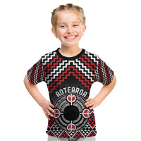 Personalised Aotearoa Niho Taniwha Motif Kid T Shirt Red Style LT9 Red - Polynesian Pride