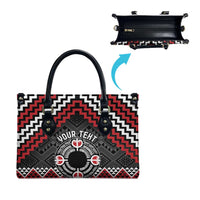 Personalised Aotearoa Niho Taniwha Motif Leather Bag Red Style LT9 - Polynesian Pride
