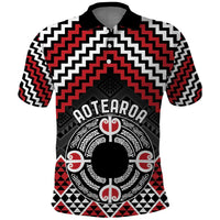 Personalised Aotearoa Niho Taniwha Motif Polo Shirt Red Style