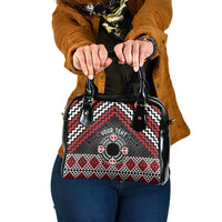 Personalised Aotearoa Niho Taniwha Motif Shoulder Handbag Red Style