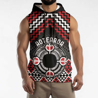 Personalised Aotearoa Niho Taniwha Motif Sleeveless Hoodie Red Style - Polynesian Pride