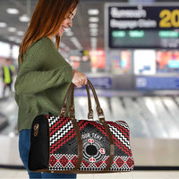 Personalised Aotearoa Niho Taniwha Motif Travel Bag Red Style - Polynesian Pride