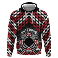 Personalised Aotearoa Niho Taniwha Motif Zip Hoodie Red Style