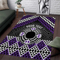Personalised Aotearoa Niho Taniwha Motif Area Rug Violet Style