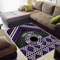 Personalised Aotearoa Niho Taniwha Motif Area Rug Violet Style