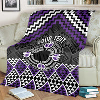 Personalised Aotearoa Niho Taniwha Motif Blanket Violet Style