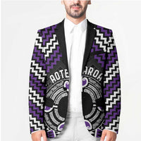 Personalised Aotearoa Niho Taniwha Motif Blazer Violet Style - Polynesian Pride