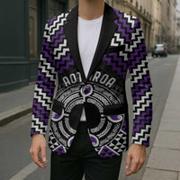 Personalised Aotearoa Niho Taniwha Motif Blazer Violet Style - Polynesian Pride