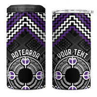Personalised Aotearoa Niho Taniwha Motif 4 in 1 Can Cooler Tumbler Violet Style