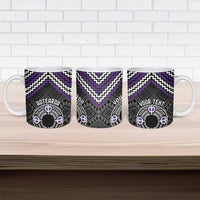 Personalised Aotearoa Niho Taniwha Motif Ceramic Mug Violet Style - Polynesian Pride