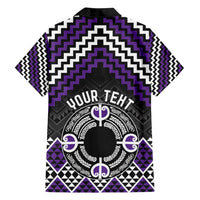 Personalised Aotearoa Niho Taniwha Motif Family Matching Summer Maxi Dress and Hawaiian Shirt Violet Style