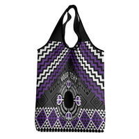 Personalised Aotearoa Niho Taniwha Motif Grocery Bag Violet Style