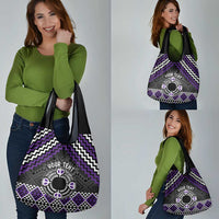 Personalised Aotearoa Niho Taniwha Motif Grocery Bag Violet Style