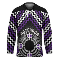 Personalised Aotearoa Niho Taniwha Motif Hockey Jersey Violet Style LT9 Unisex Violet - Polynesian Pride