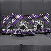 Personalised Aotearoa Niho Taniwha Motif Pillow Cover Violet Style - Polynesian Pride