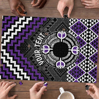 Personalised Aotearoa Niho Taniwha Motif Puzzle Violet Style - Polynesian Pride