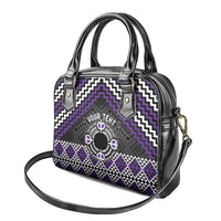 Personalised Aotearoa Niho Taniwha Motif Shoulder Handbag Violet Style