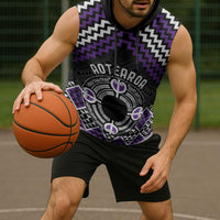 Personalised Aotearoa Niho Taniwha Motif Sleeveless Hoodie Violet Style - Polynesian Pride