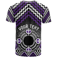 Personalised Aotearoa Niho Taniwha Motif T Shirt Violet Style