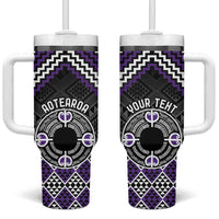 Personalised Aotearoa Niho Taniwha Motif Tumbler With Handle Violet Style