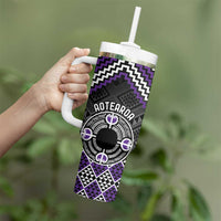 Personalised Aotearoa Niho Taniwha Motif Tumbler With Handle Violet Style