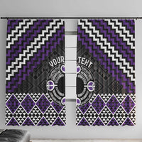 Personalised Aotearoa Niho Taniwha Motif Window Curtain Violet Style
