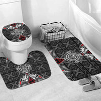Black Aotearoa Taniko Motif Bathroom Set Vintage Maori New Zealand Tribal Art Pattern - Polynesian Pride